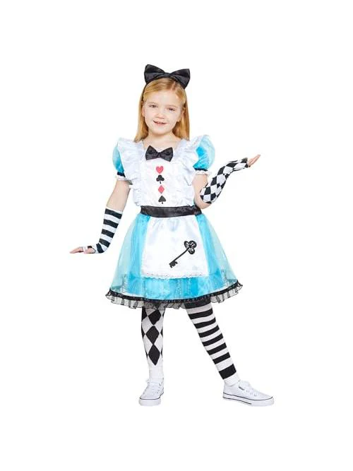 Alice Costume, Dress, Headband, Arm Cuffs & Tights - Image 3