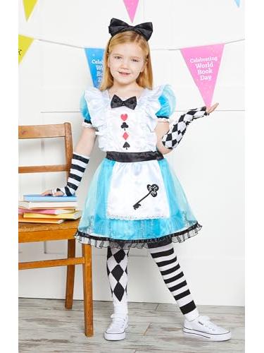 Alice Costume, Dress, Headband, Arm Cuffs & Tights - Image 5