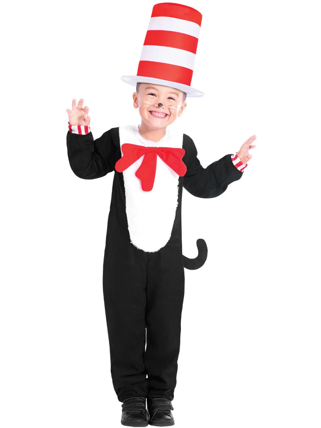 Dr Seuss The Cat in the Hat Jumpsuit Costume, Kids - Image 5