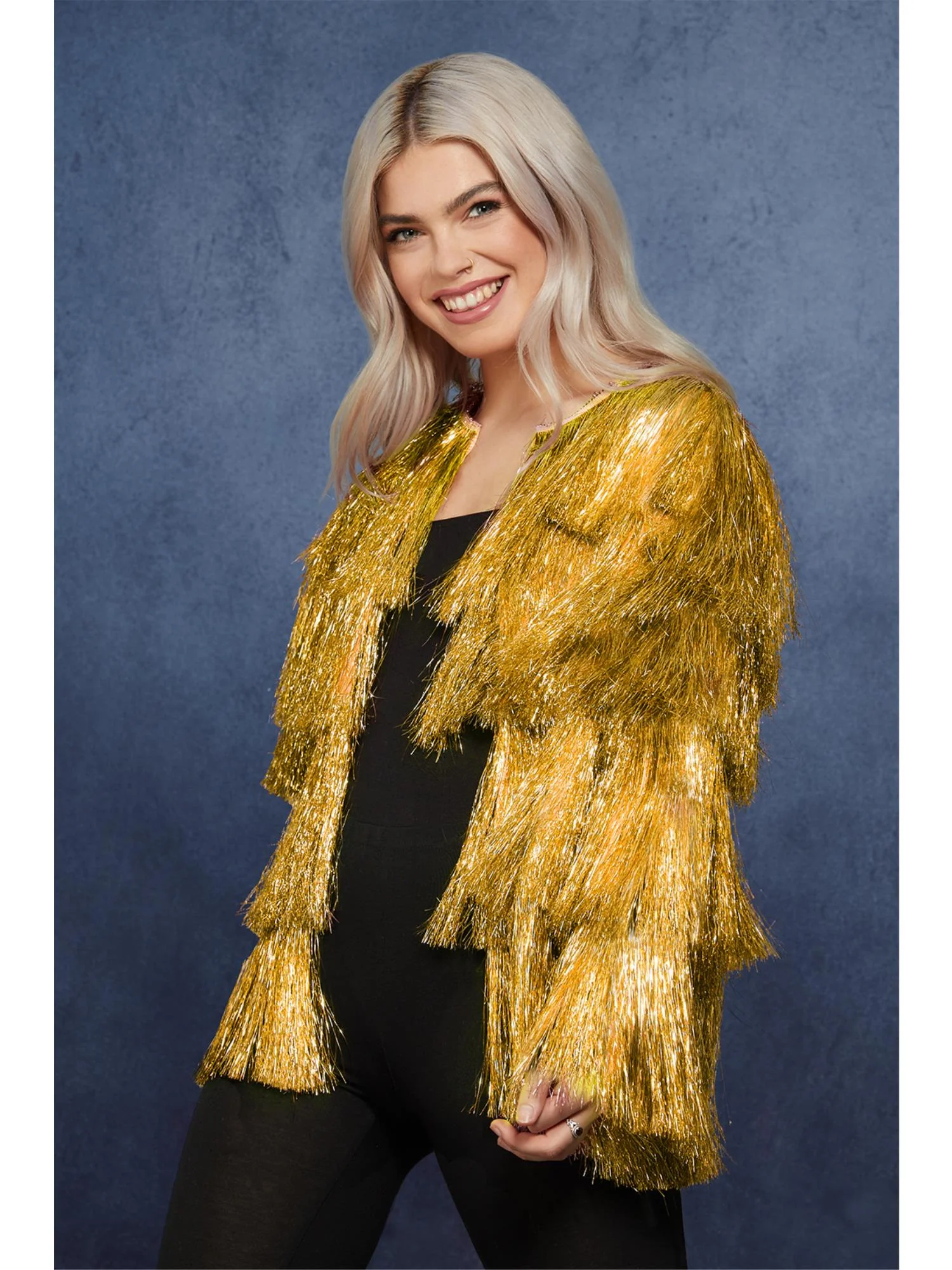 Fever Tinsel Festival Jacket, Gold - Image 2