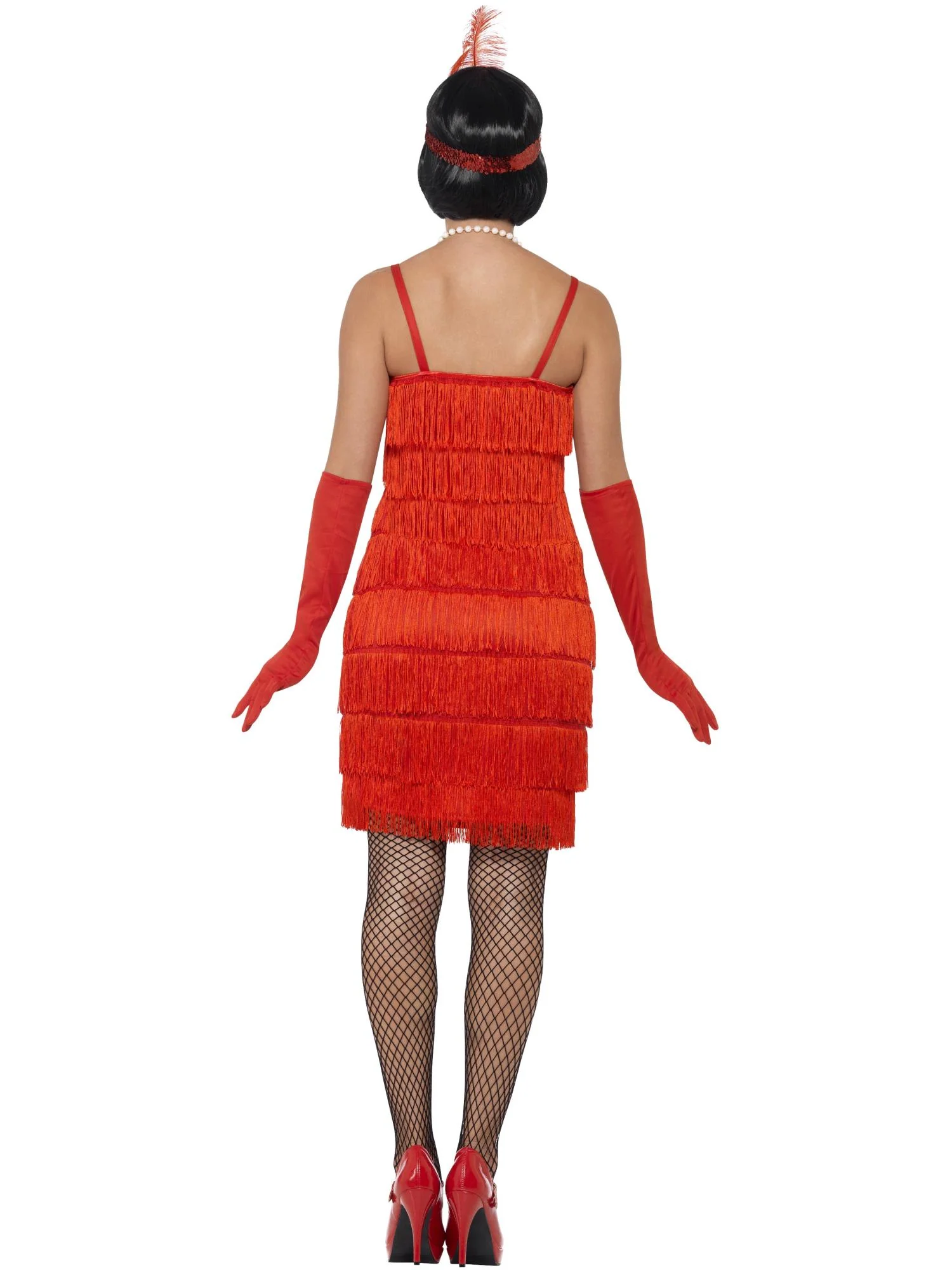 Flapper Costume, Red, with Short Dress - Image 3