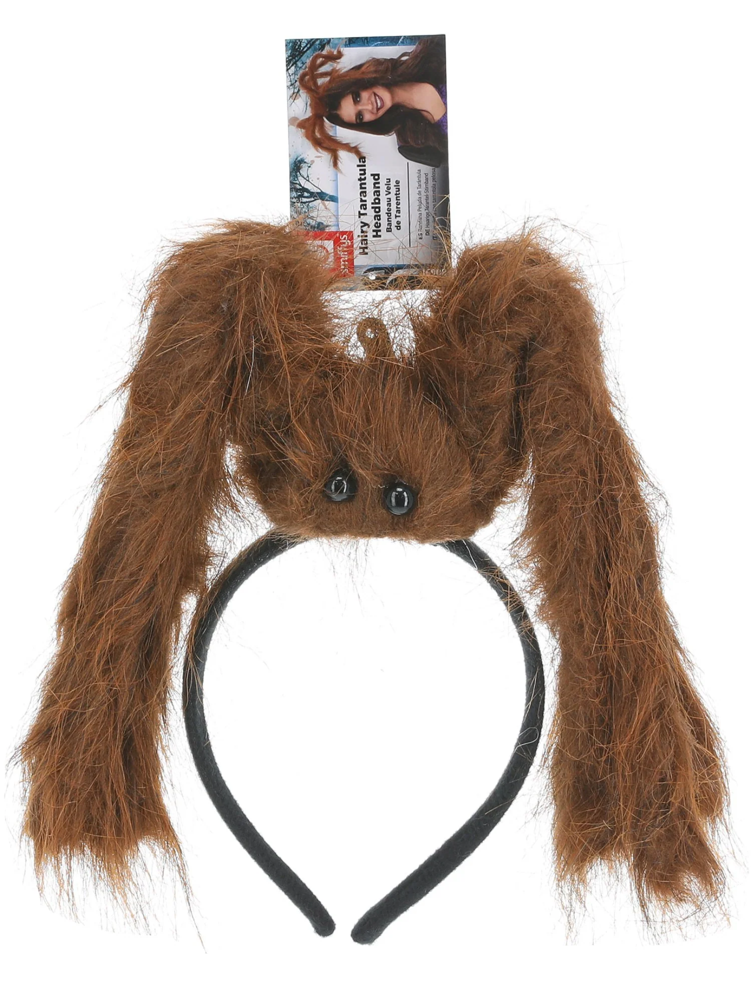 Hairy Tarantula Spider Headband, Brown - Image 2