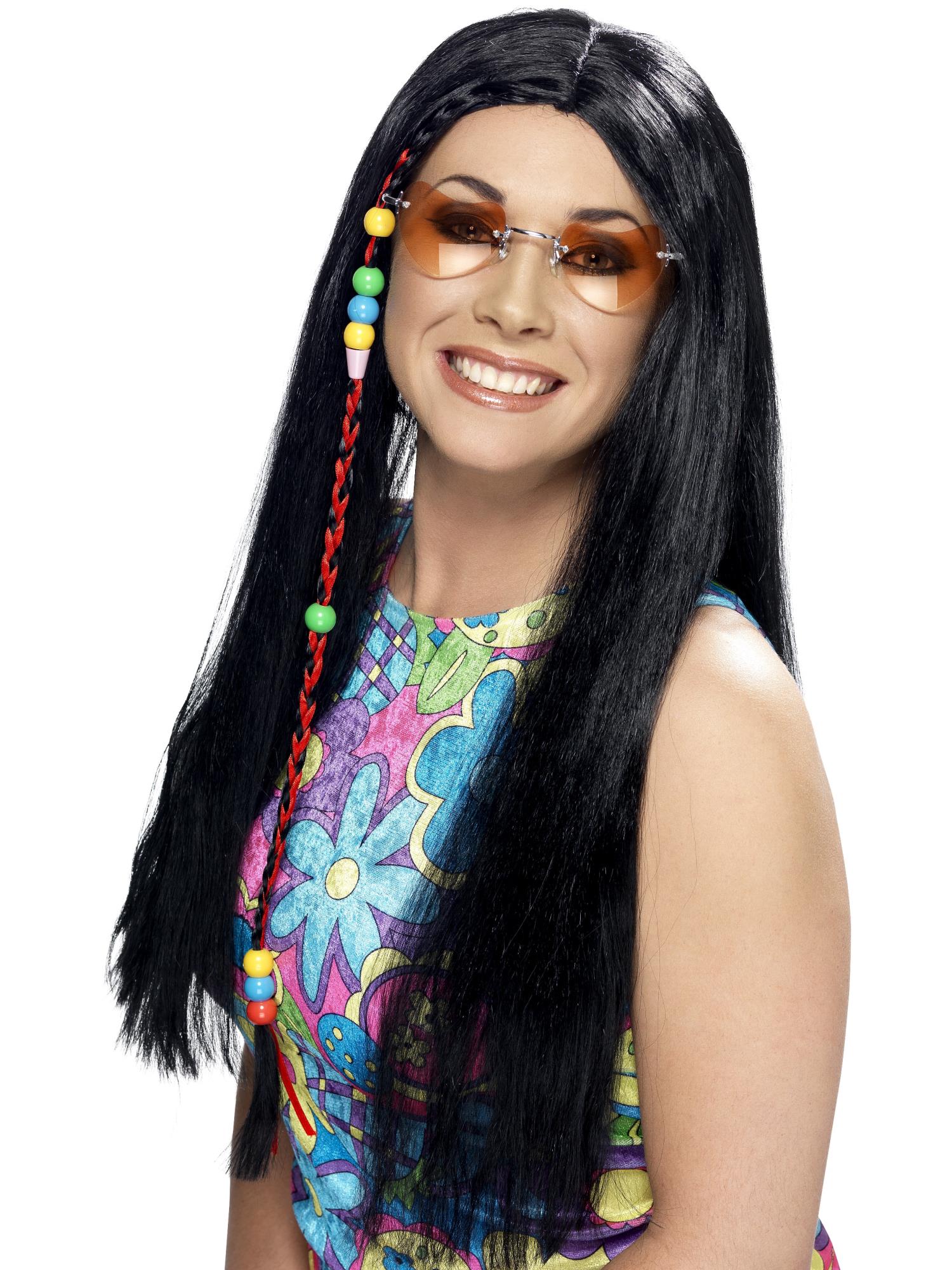 Hippy Party Wig with Beads - Image 2