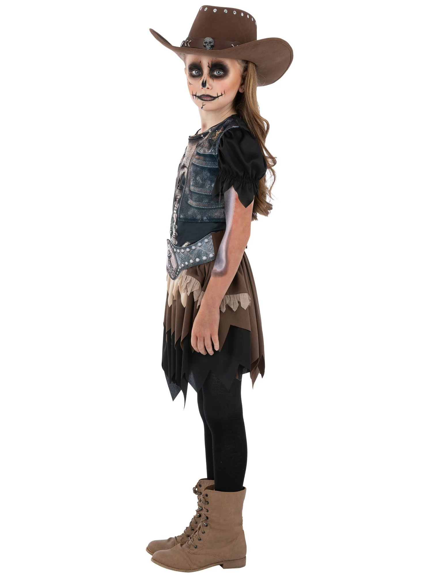Kids Skeleton Cowgirl Costume - Image 3
