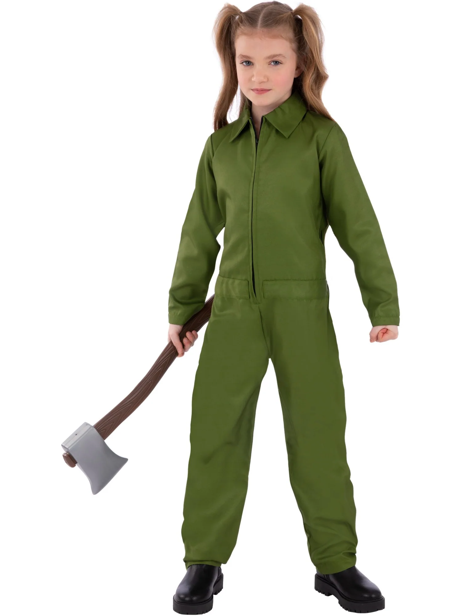 Kids Unisex Green Boiler Suit Costume - Image 4