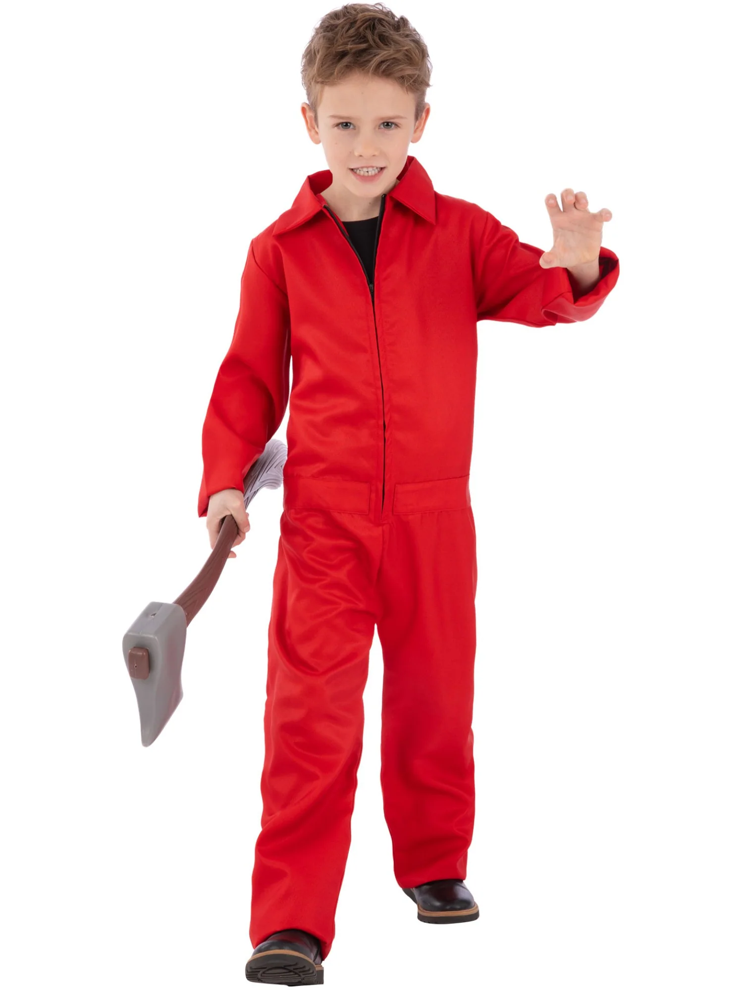 Kids Unisex Red Boiler Suit Costume - Image 4