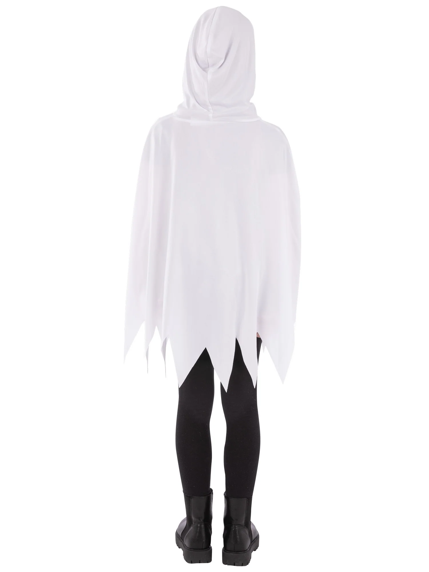 Kids Unisex White Ghost Poncho - Image 3