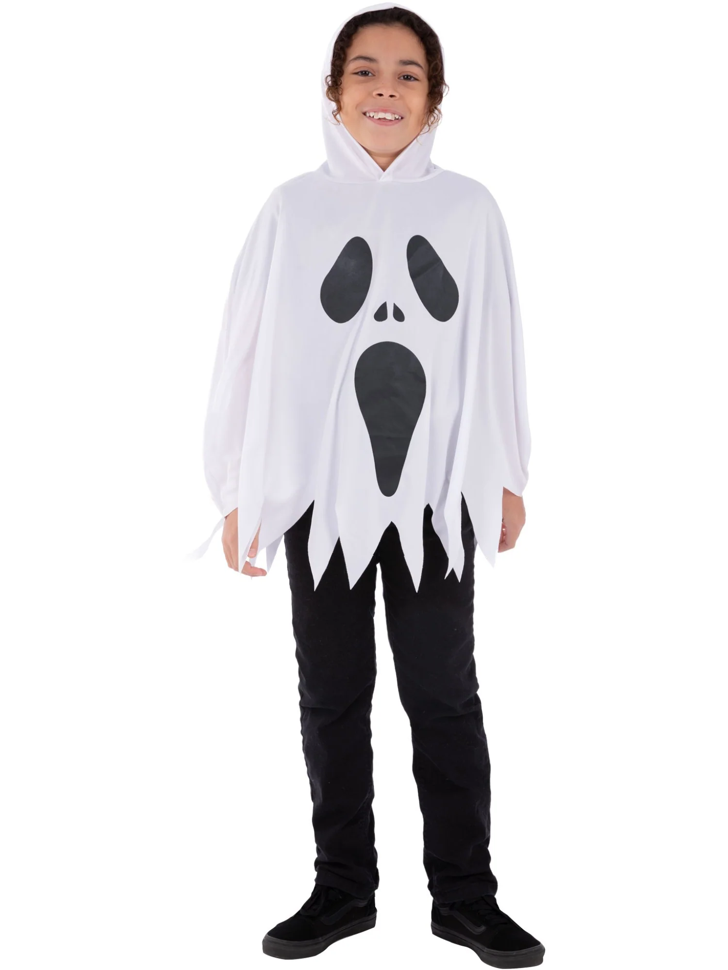 Kids Unisex White Ghost Poncho - Image 4