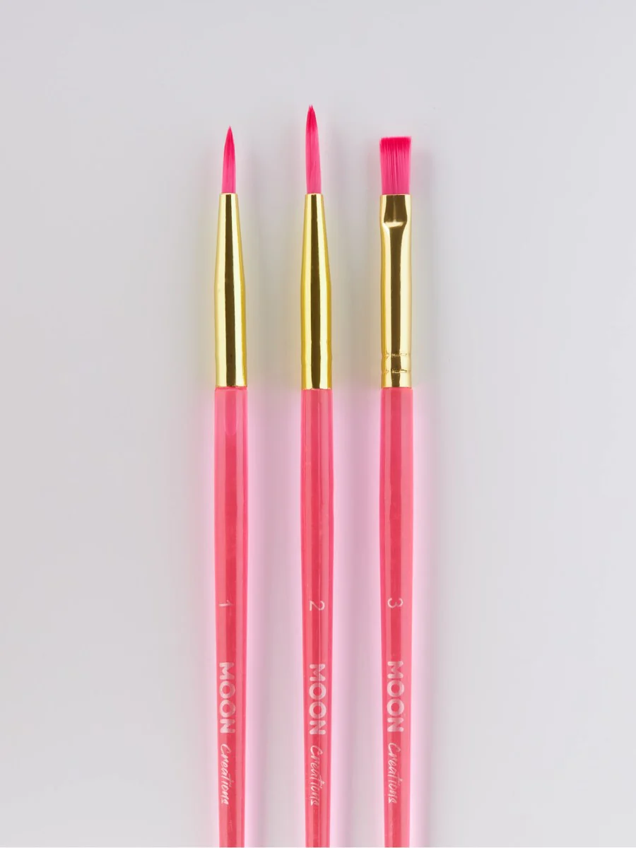 Moon Creations Face Paint Brushes, Pink - Image 2