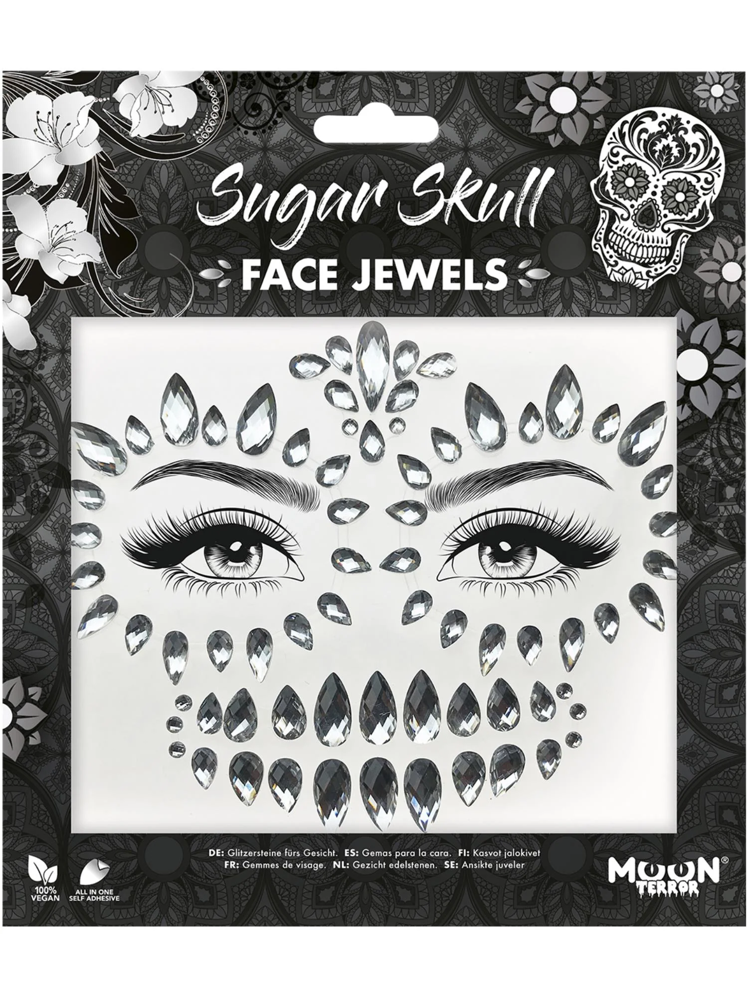 Moon Terror Face Jewels, Sugar Skull