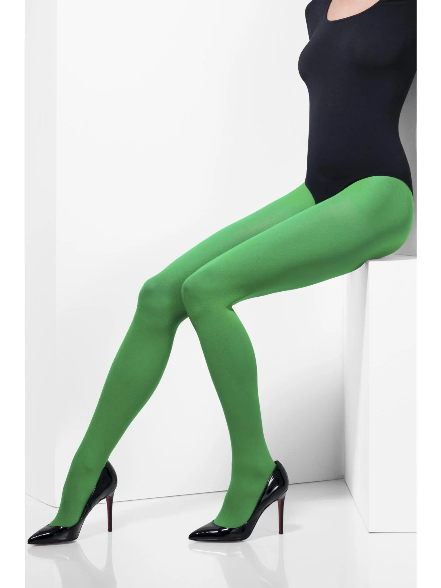 Opaque Tights, Green - Image 2
