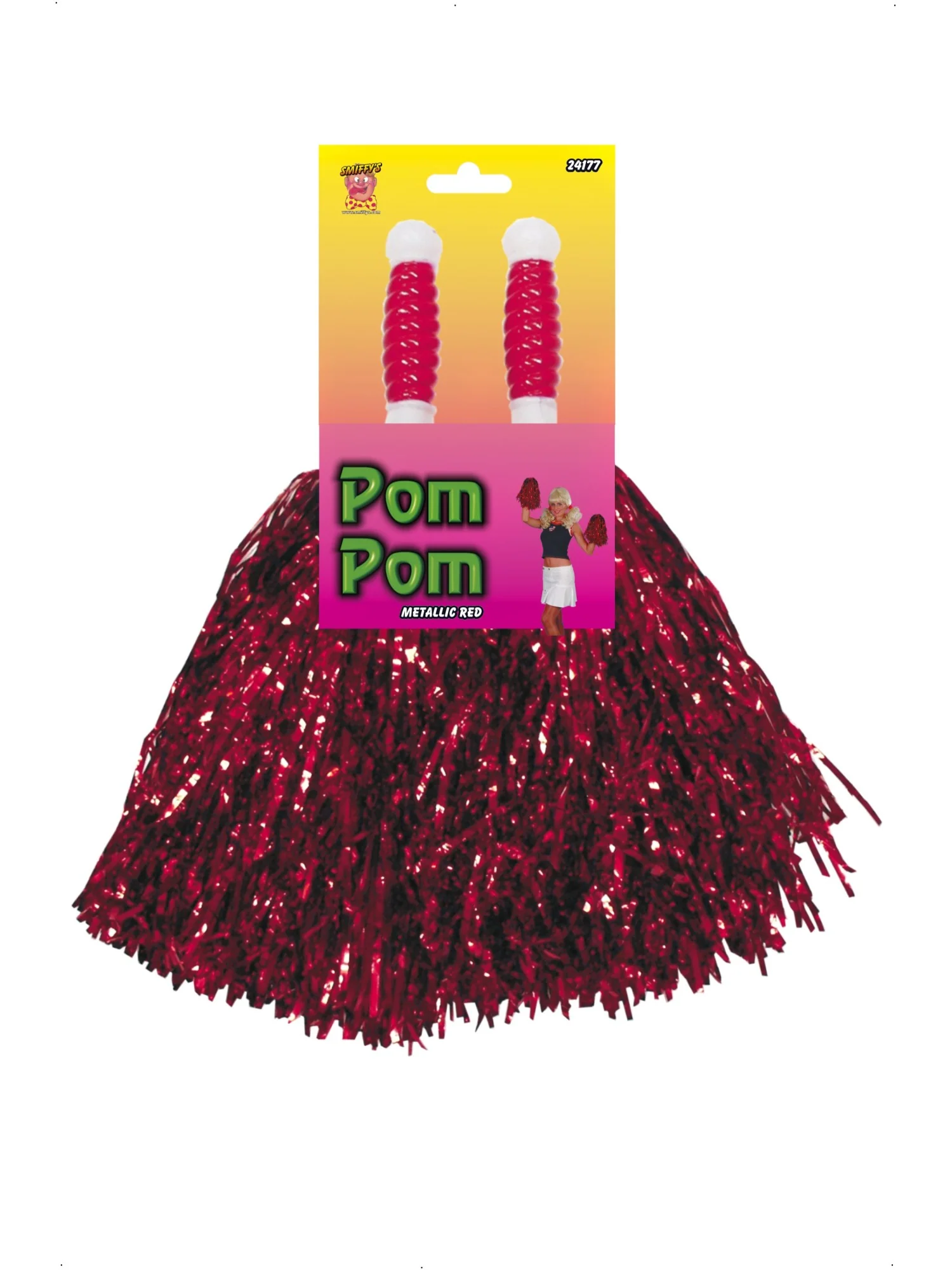 Pom Poms Metallic, Red - Image 2