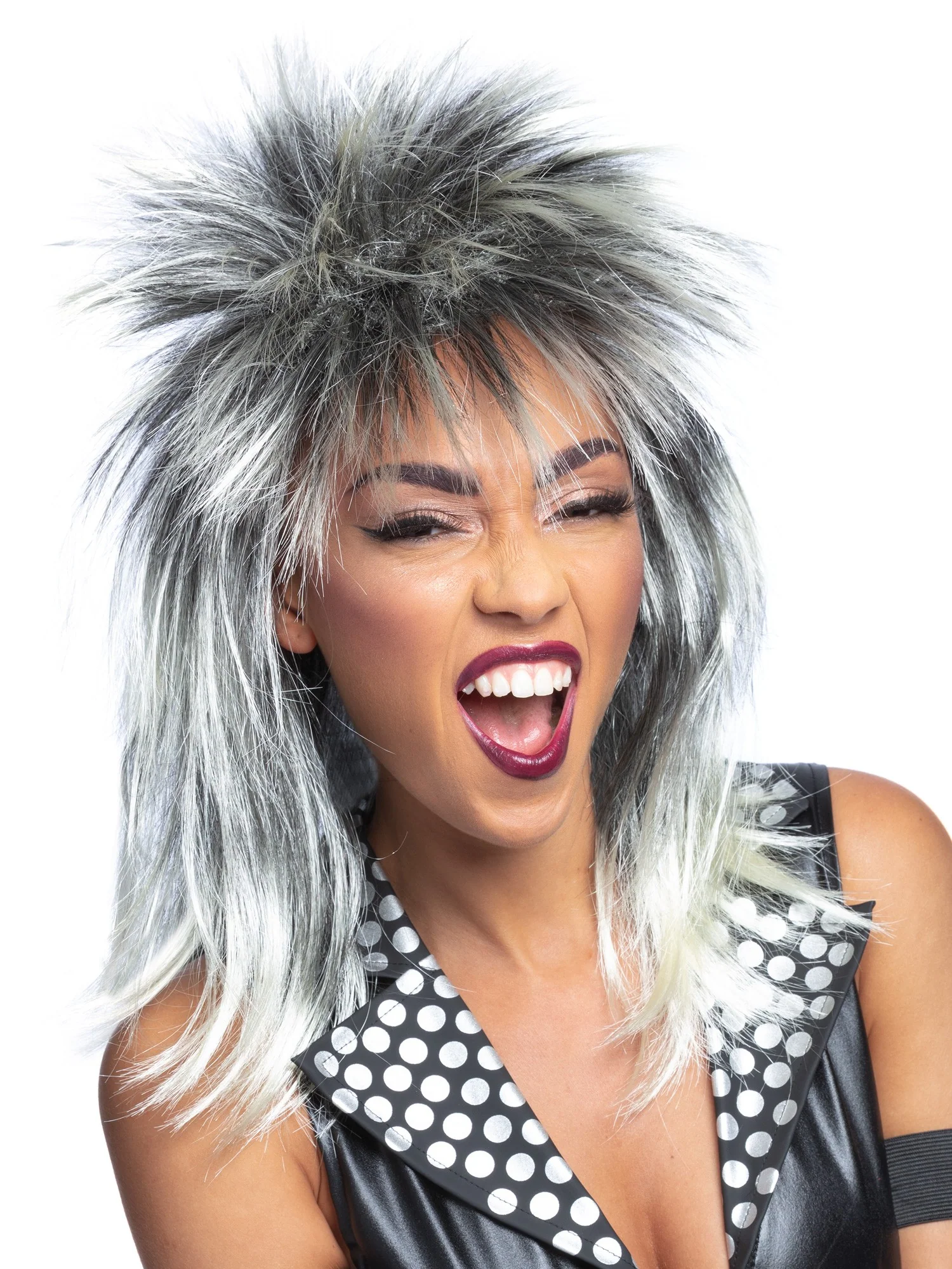 Rock Diva Long Mullet Wig - Image 3