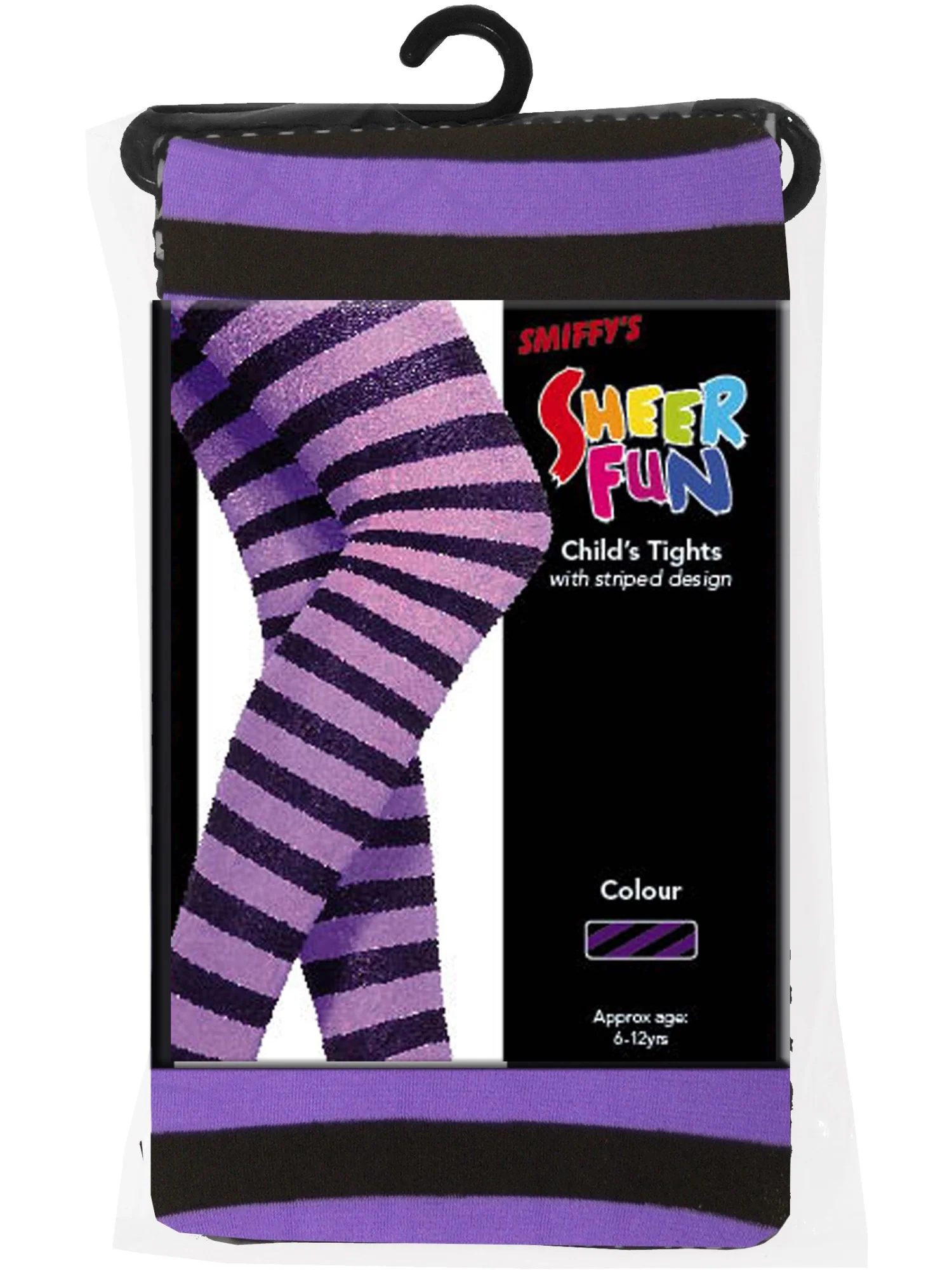 Tights, Purple & Black, Age 6-12 - Image 3