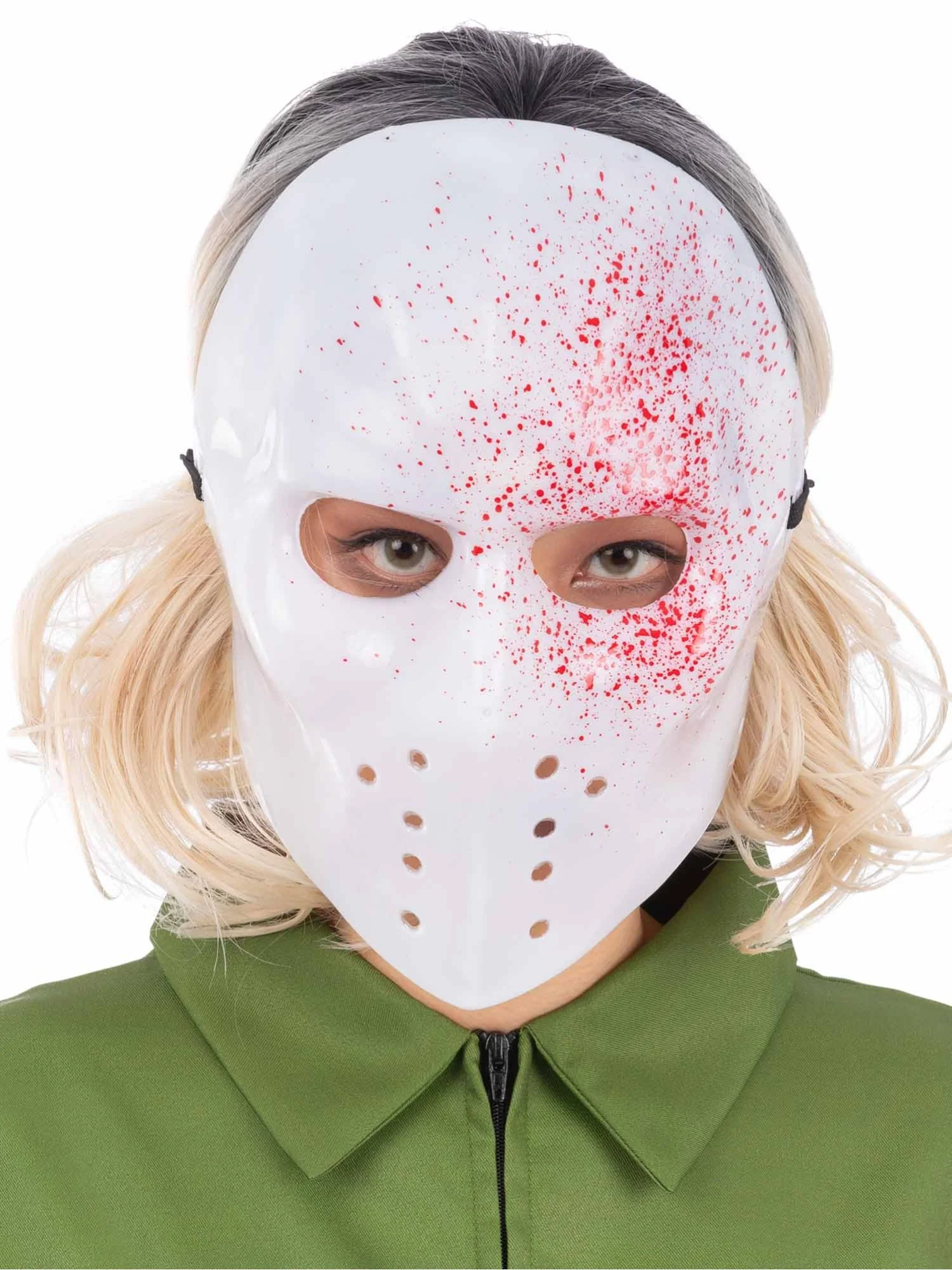 White Blood Splatter Hockey Mask - Image 2
